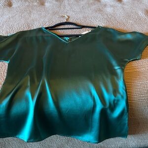 Ravella Teal Satin Women's Blouse